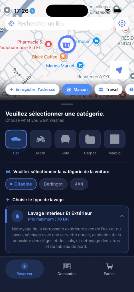 Choisir le service et le lieu